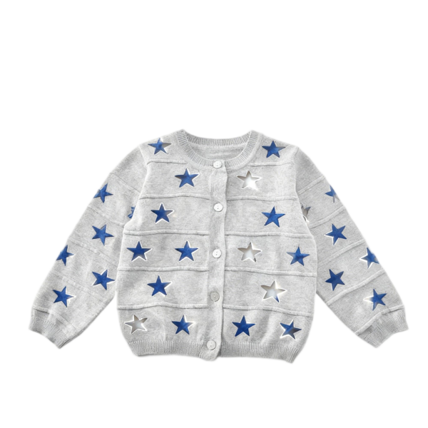 100% Cotton Jacquard Cardigan for Toddlers Girls - Soft & Ventilated Spring Sweater