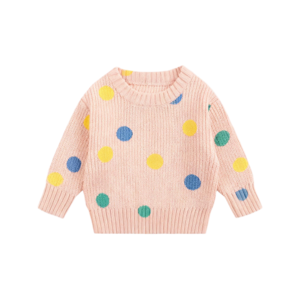 Toddler Solid Color Knitwear - Custom Logo Cotton Sweater for Girls