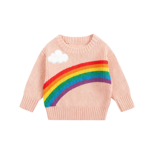 ?Winter Newborn Solid Color Knitwear - Custom Logo Cotton Sweater for Girls